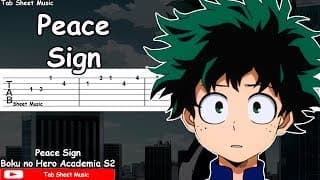 Boku no Hero Academia Season 2 OP - Peace Sign Guitar Tutorial