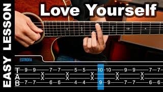 How To play Love Yourself Justin Bieber Guitar Lesson tabs ( Tutorial ) Chords